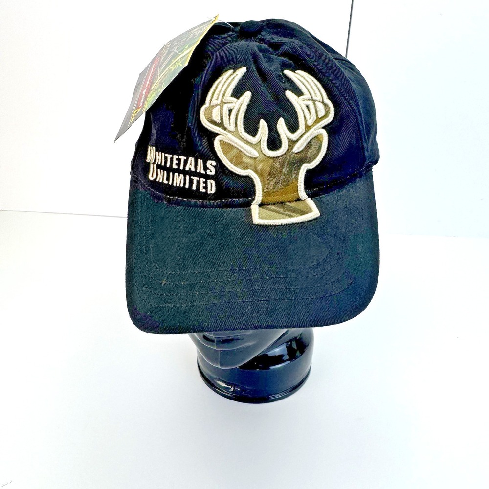 Whitetails Unlimited‎ Hat - 25 Years Anniversary Deer Hunting Cap Black - NWT
